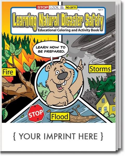 CS0451 Learning Natural Disaster Safety Coloring and Activity Book with Custom Imprint